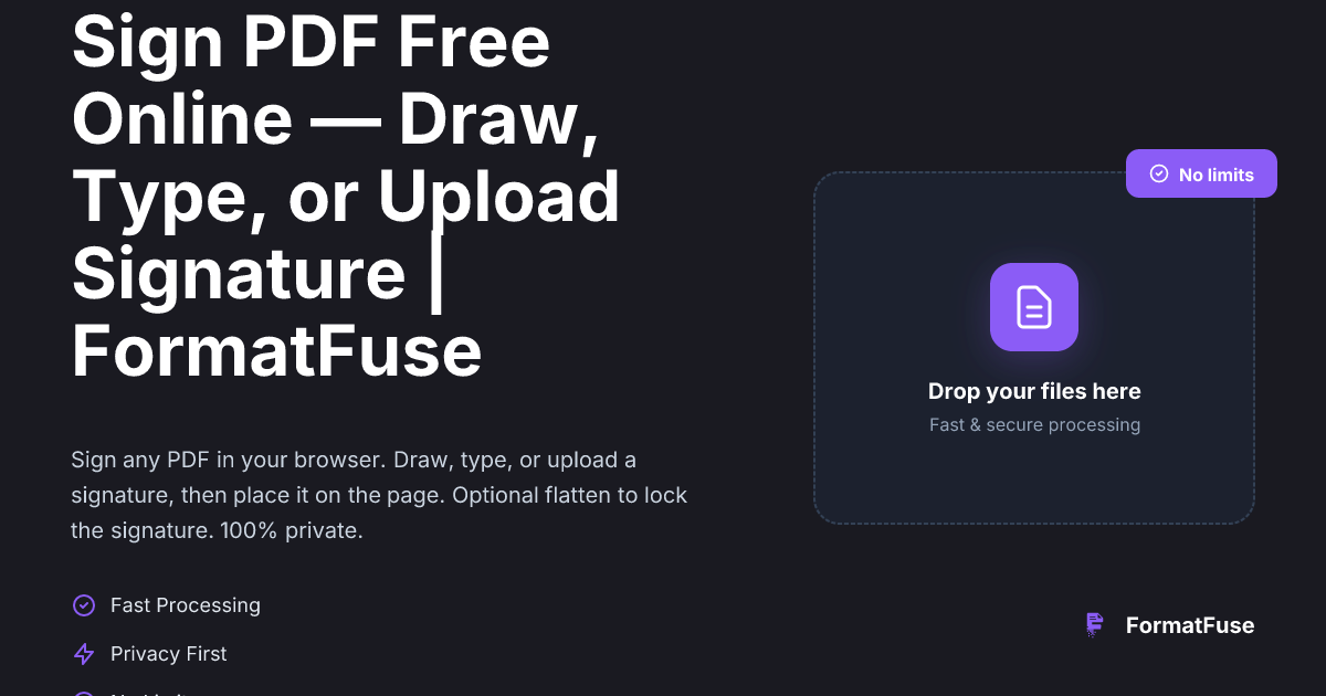 Prf Sign Sign PDF Free Online — Draw, Type, or Upload Signature | FormatFuse